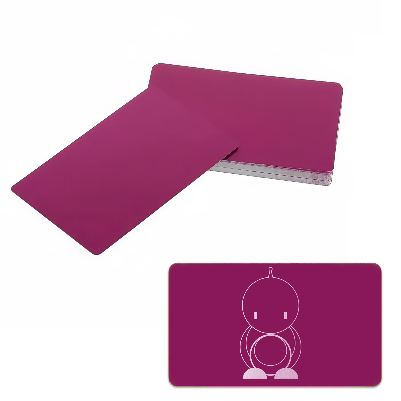 50x ébauches de cartes de visite métalliques violettes