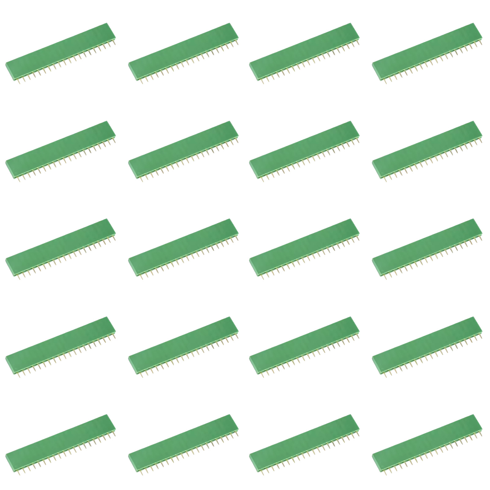 20x barrette femelle 20 broches, pas de 2,54 mm, verte