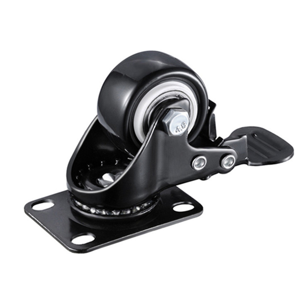 Roulette directionnelle avec frein 1,5" 360° noire – Image 2
