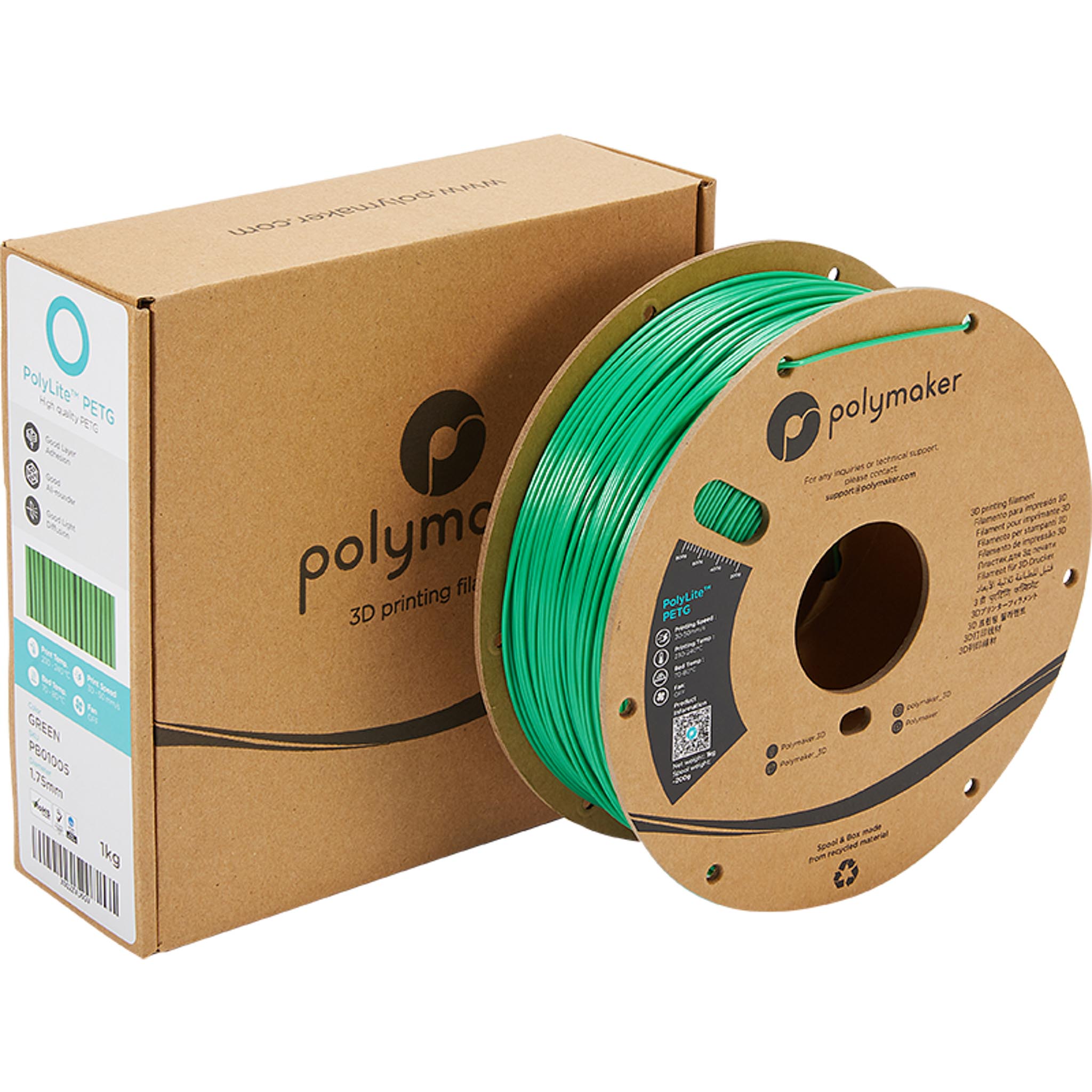 Filament Polymaker PolyLite PETG Vert 1,75 mm 1 kg – Image 3