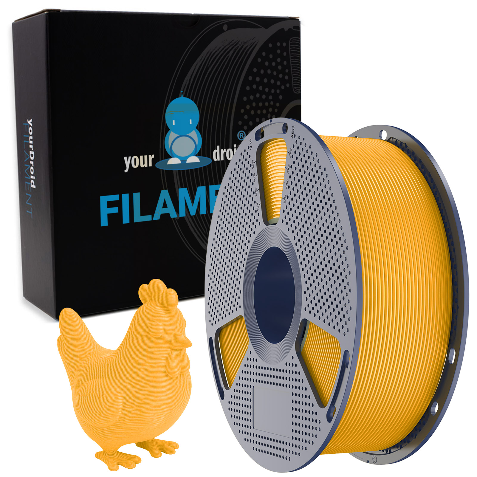 Filament yourDroid PLA jaune fluorescent 1,75 mm 1 kg