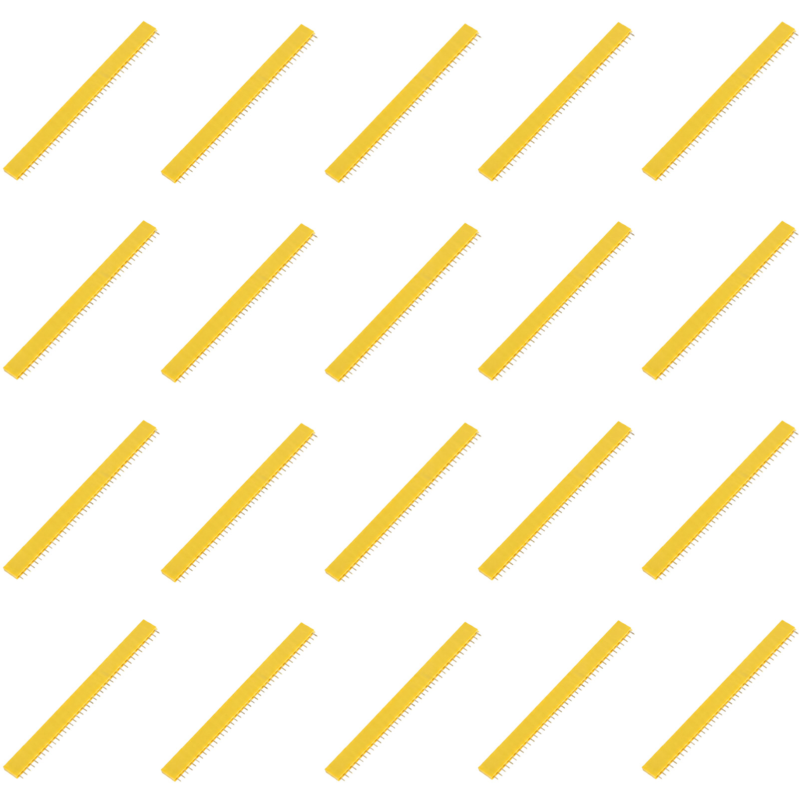 20x barrette femelle 40 broches 2,54 mm jaune