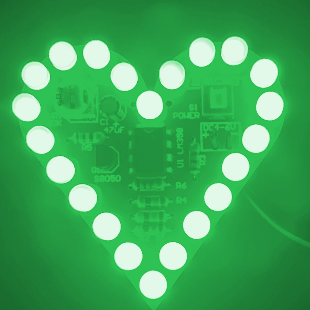 Kit Cœur LED pulsant (vert) – Image 5