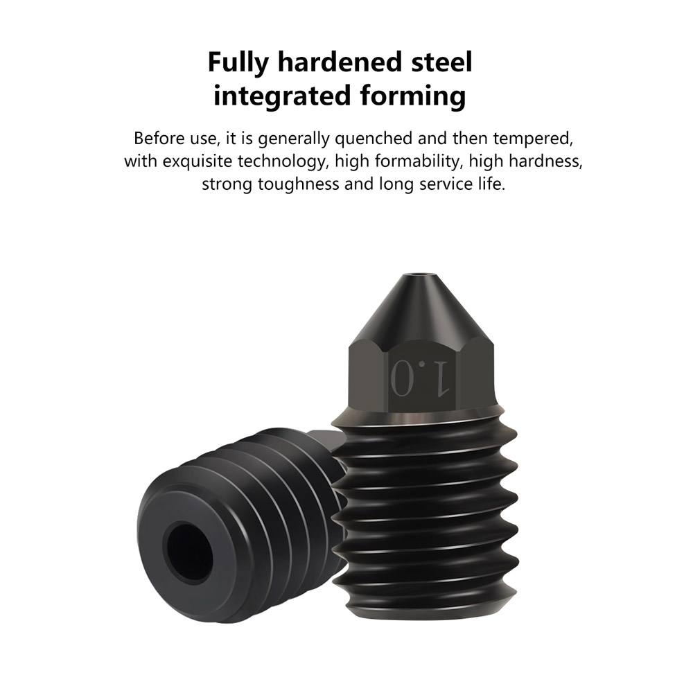 Buse en acier trempé 1,0 mm pour Bambu Lab X1 Upgrade Hotend – Image 3