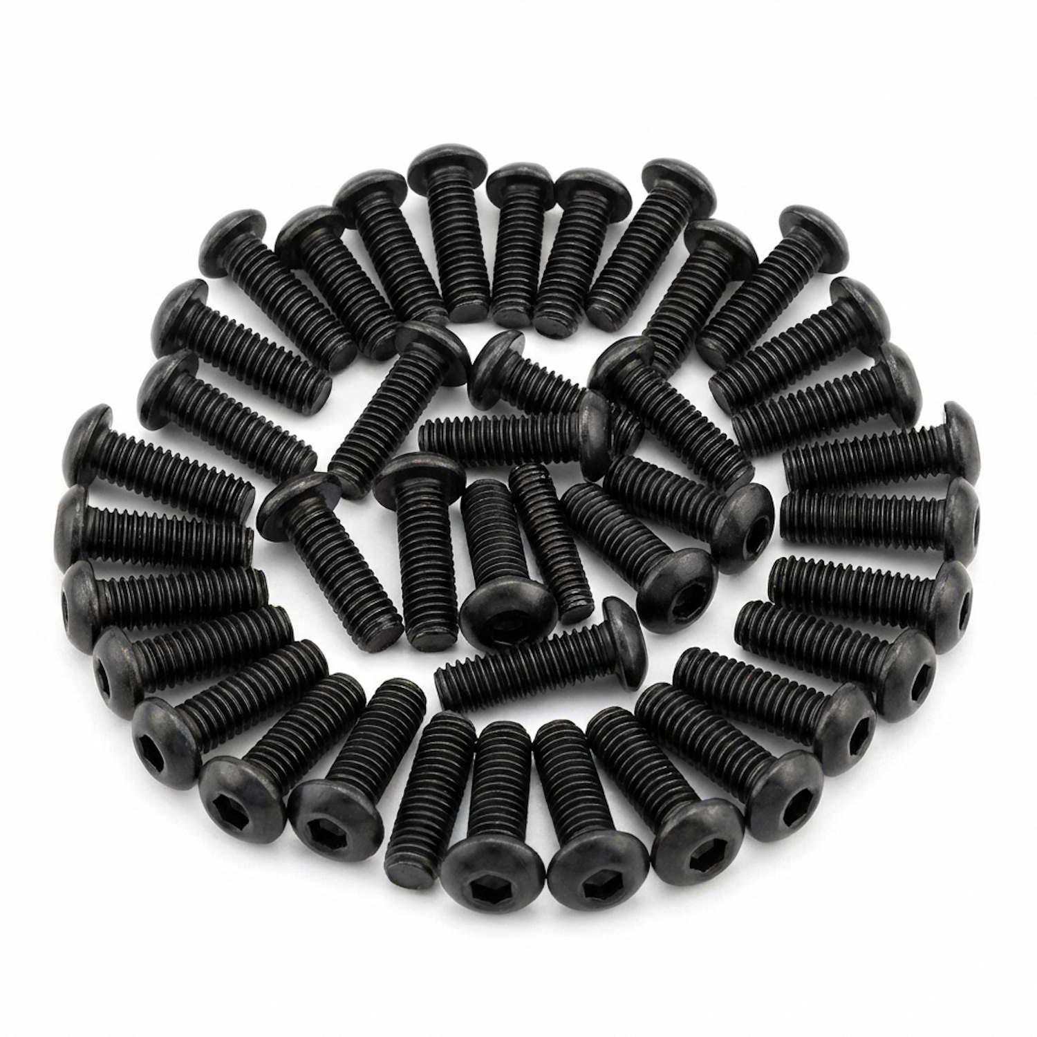 100x vis à tête lentille M3x10 mm à six pans creux noir