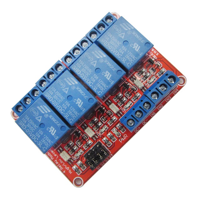 Module relais 4 canaux 5V déclencheur High / Low Level réglable
