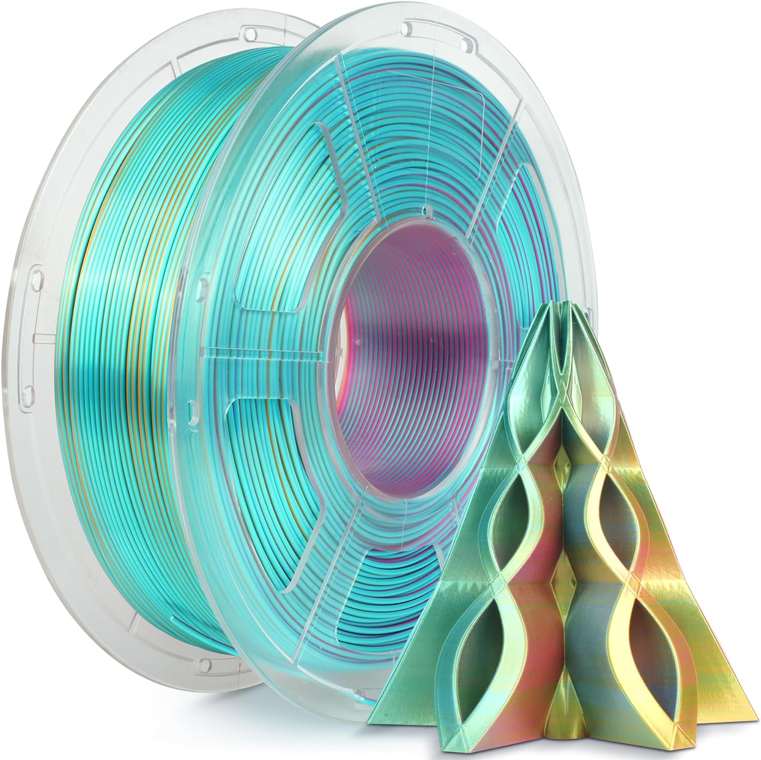 Filament Sunlu Silk PLA+ Tri-Color Rouge Jaune Vert 1,75 mm 1 kg