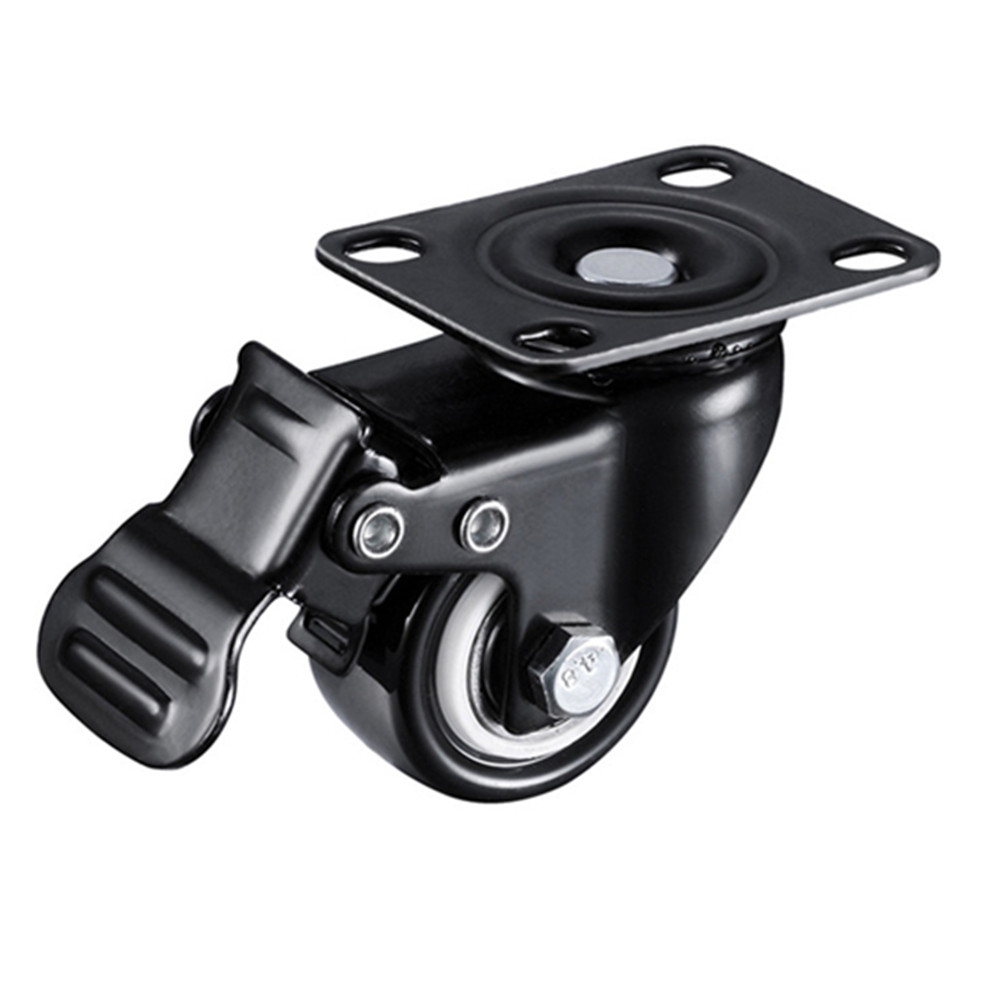 Roulette directionnelle avec frein 1,5" 360° noire