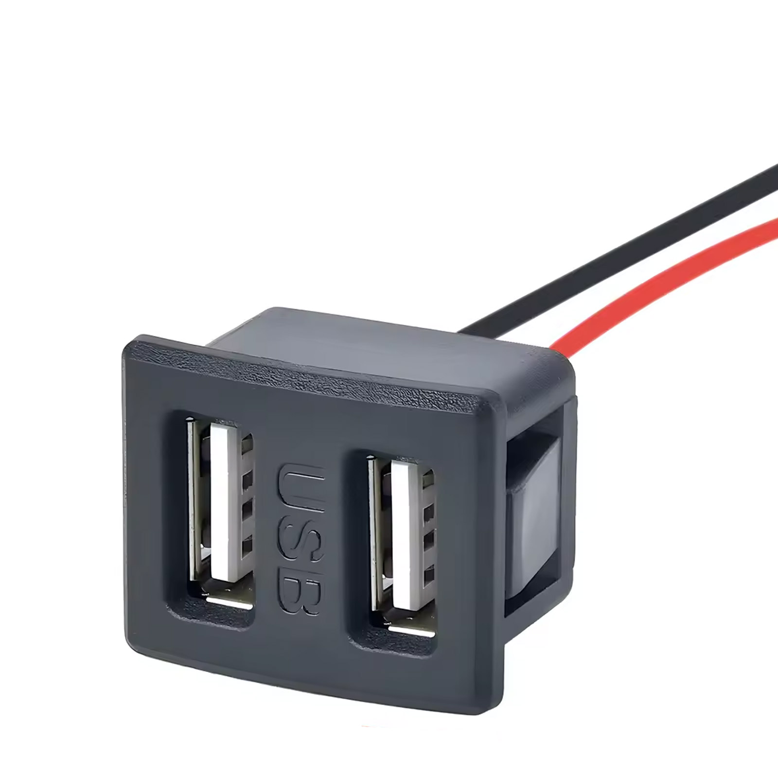 Prise encastrable DUAL USB 5V 2A 90-120° arc
