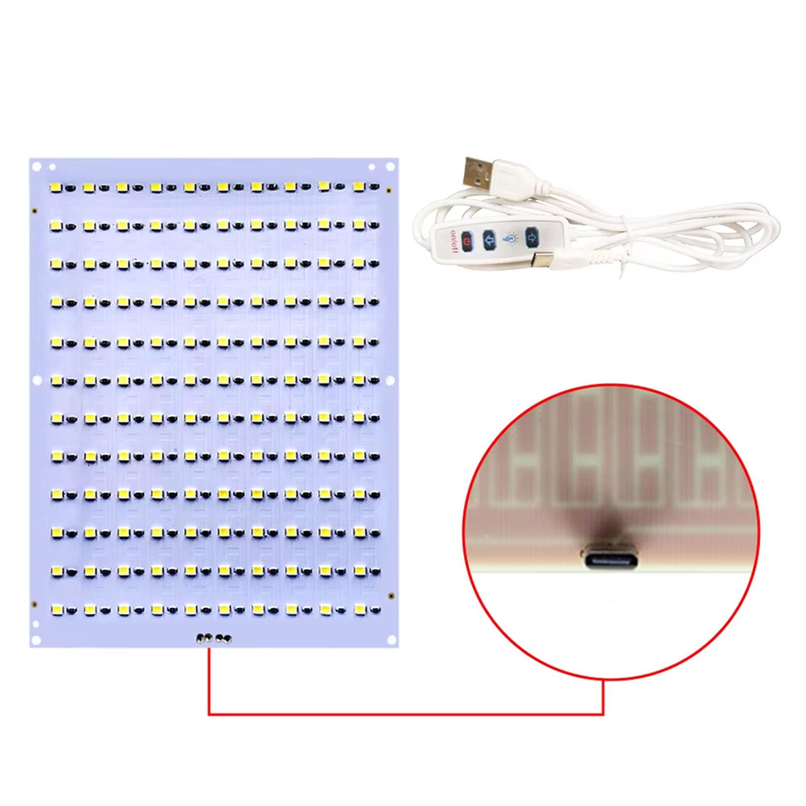 Panneau LED Lithophane USB-C 5V dimmable 120 LEDs carte de rétroéclairage – Image 2