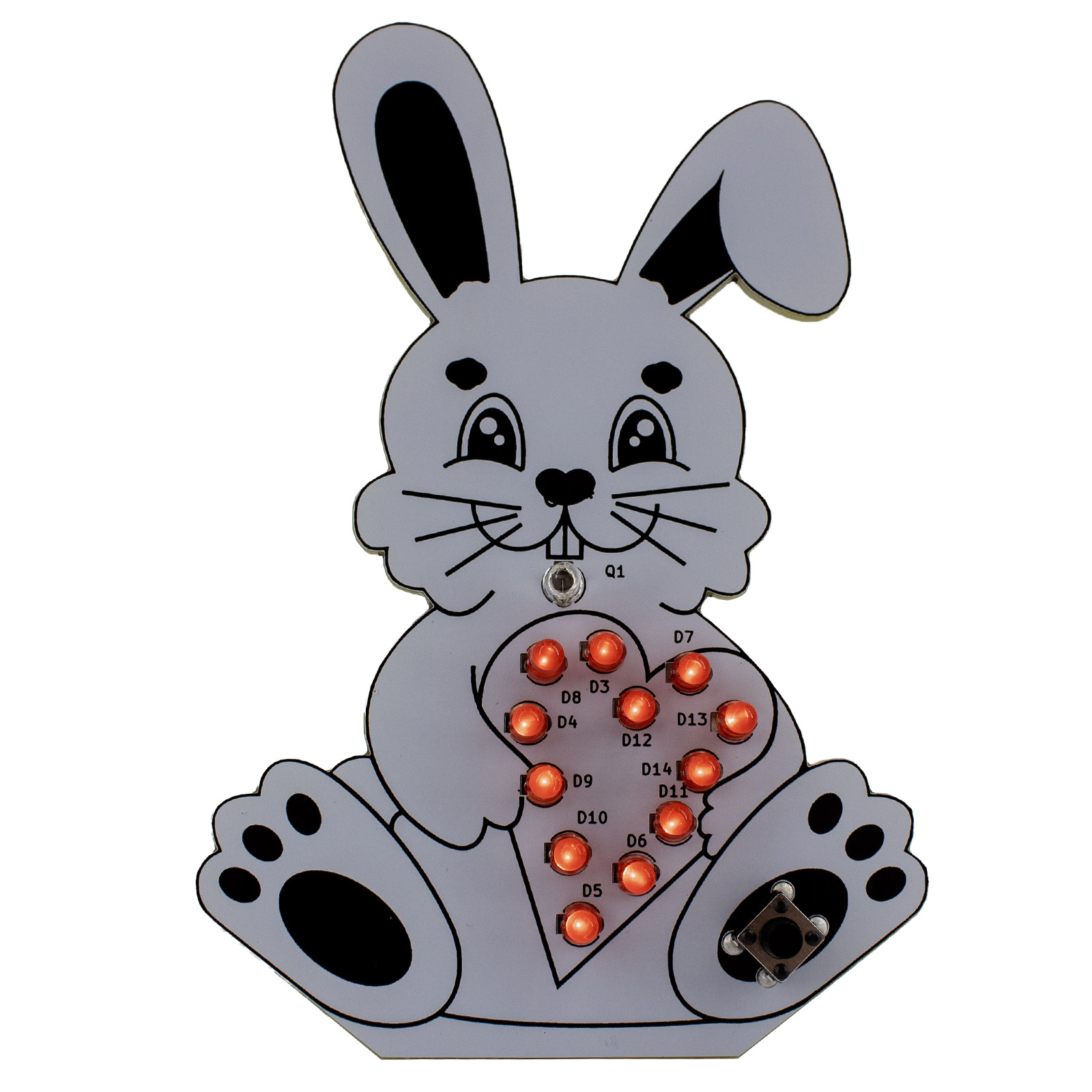 Kit de soudure Lapin de Pâques avec cœur lumineux
