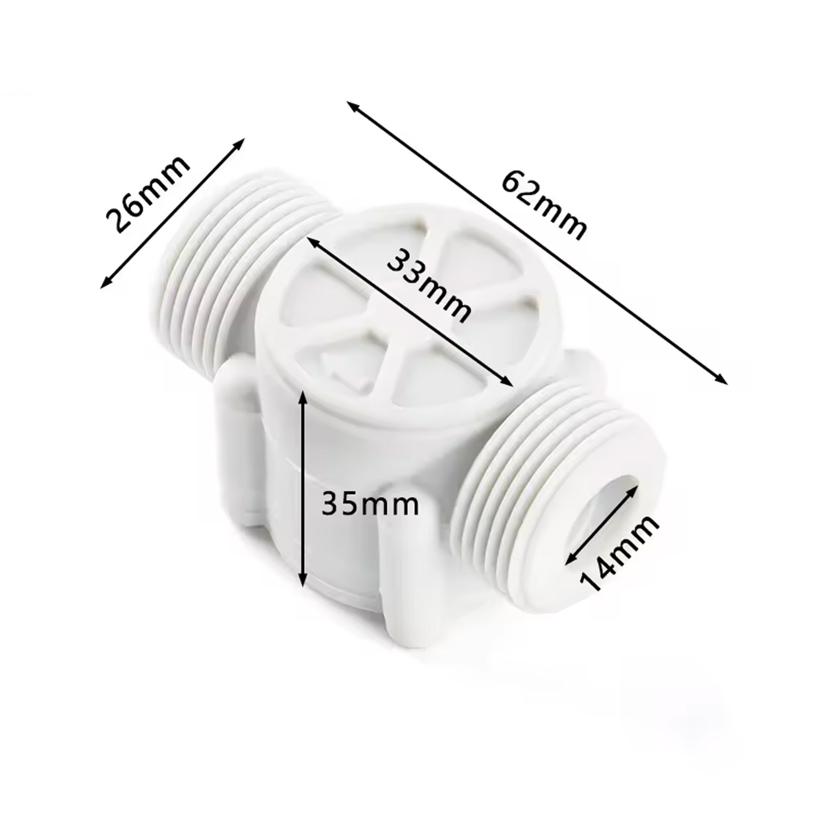 Interrupteur de débit d'eau avec capteur à effet Hall – 5–24V DC, 3 broches, S403 – Image 3