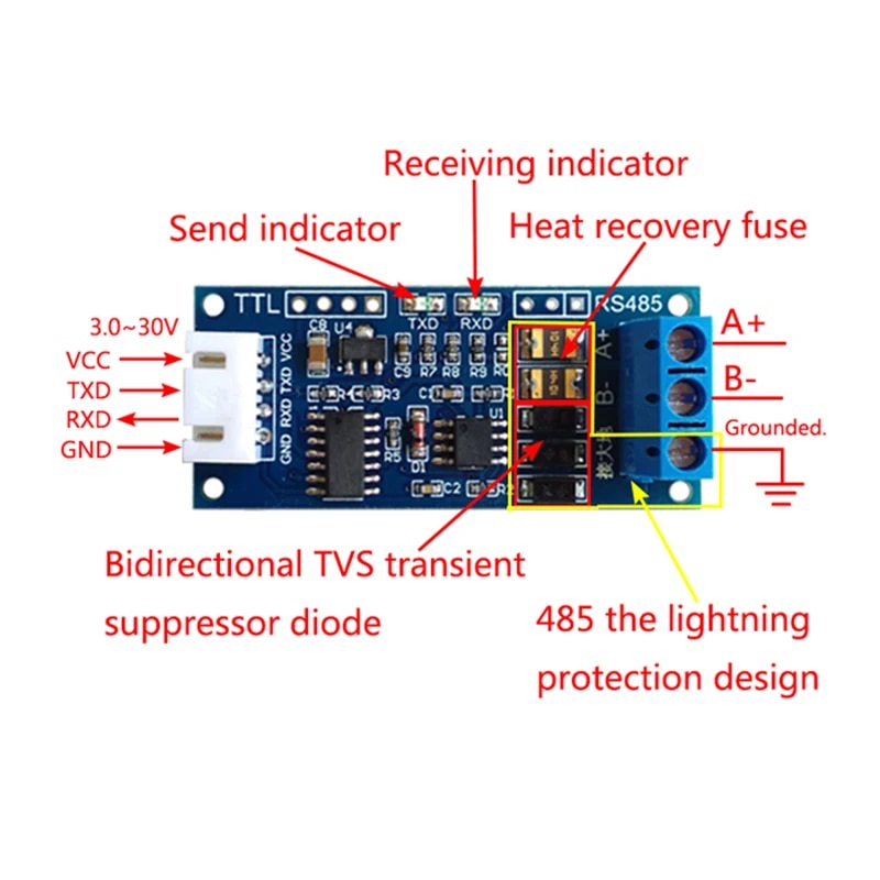 Module TTL vers RS485 UART 3.3V-5V – Image 2