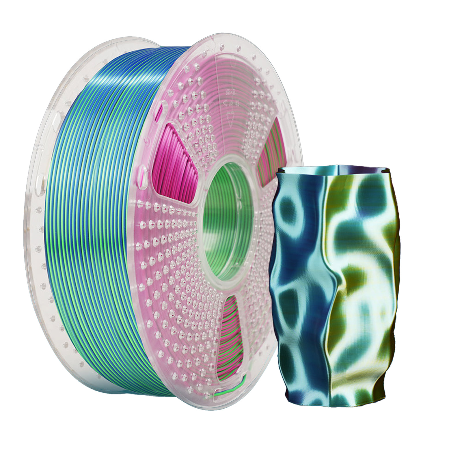 yourDroid Tri-Color Biosilk Filament PLA+ Bleu/Vert/Violet 1,75 mm 1 kg – Image 2