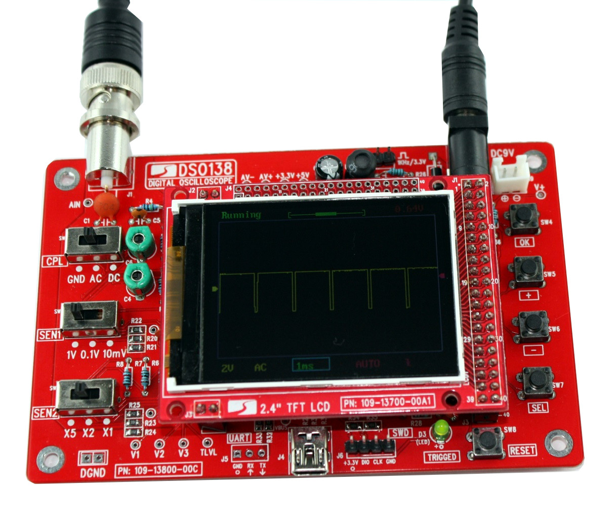 DSO138 2.4" TFT oscilloscope numérique - monté