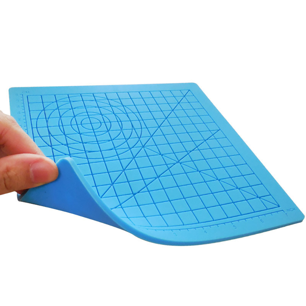 Stylo 3D tapis de base design avec formes géométriques 177x177mm bleu – Image 4