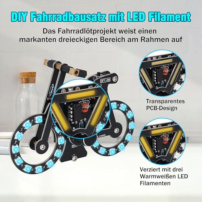 Kit vélo LED à souder avec 5 modes lumineux et potentiomètre rotatif – Image 4