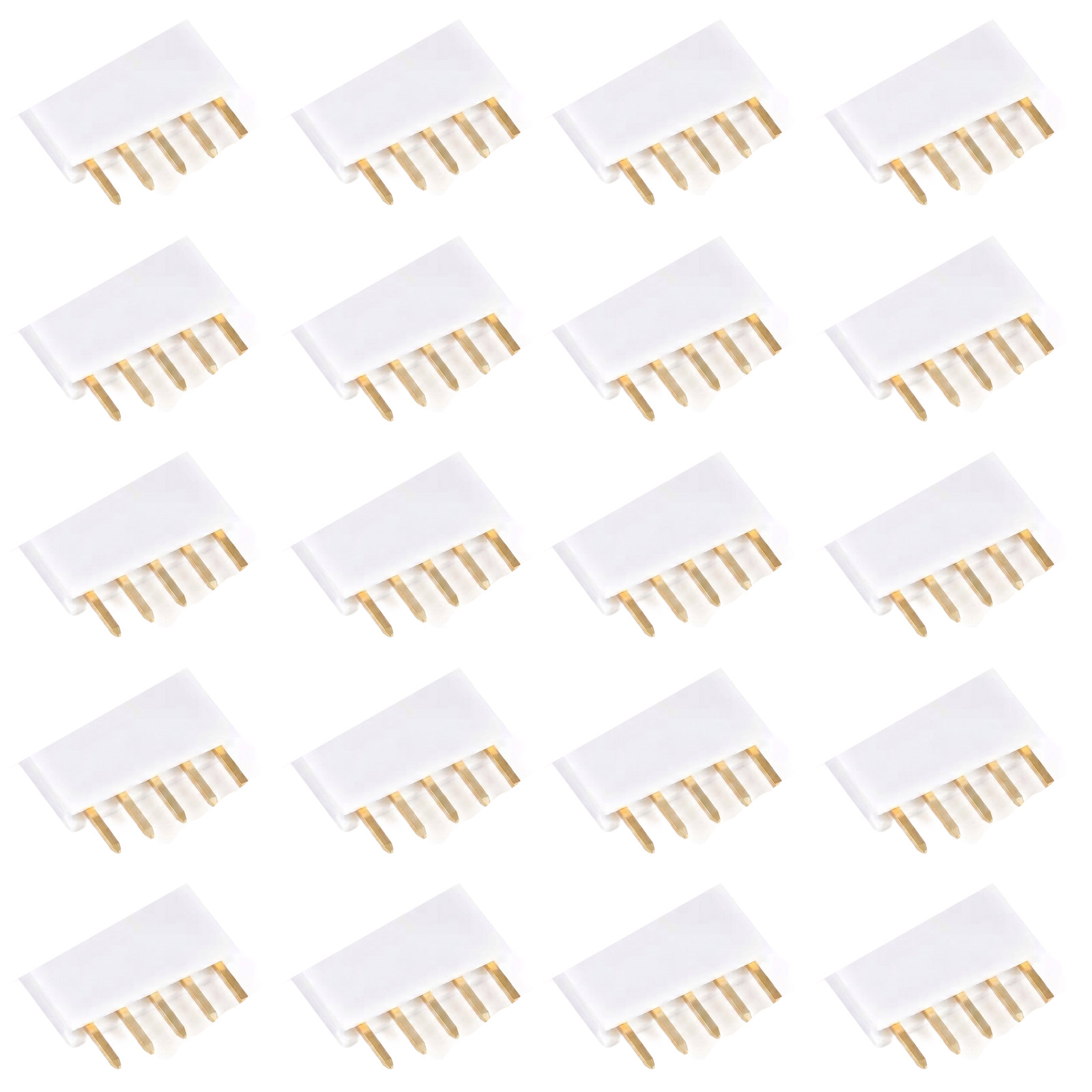 20x barrette femelle 5 broches 2,54 mm blanc
